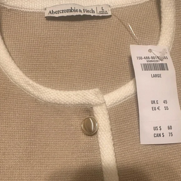 Abercrombie & Fitch Beige Sleeveless Knit Vest Size Large - Picture 5 of 6